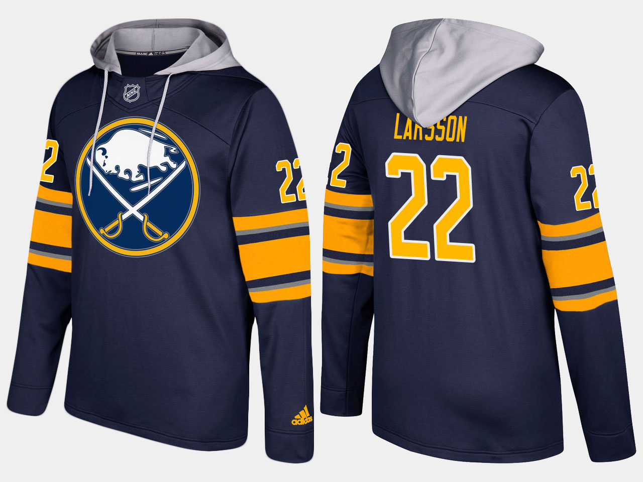 NHL Men Buffalo sabres 22 johan larsson blue hoodie